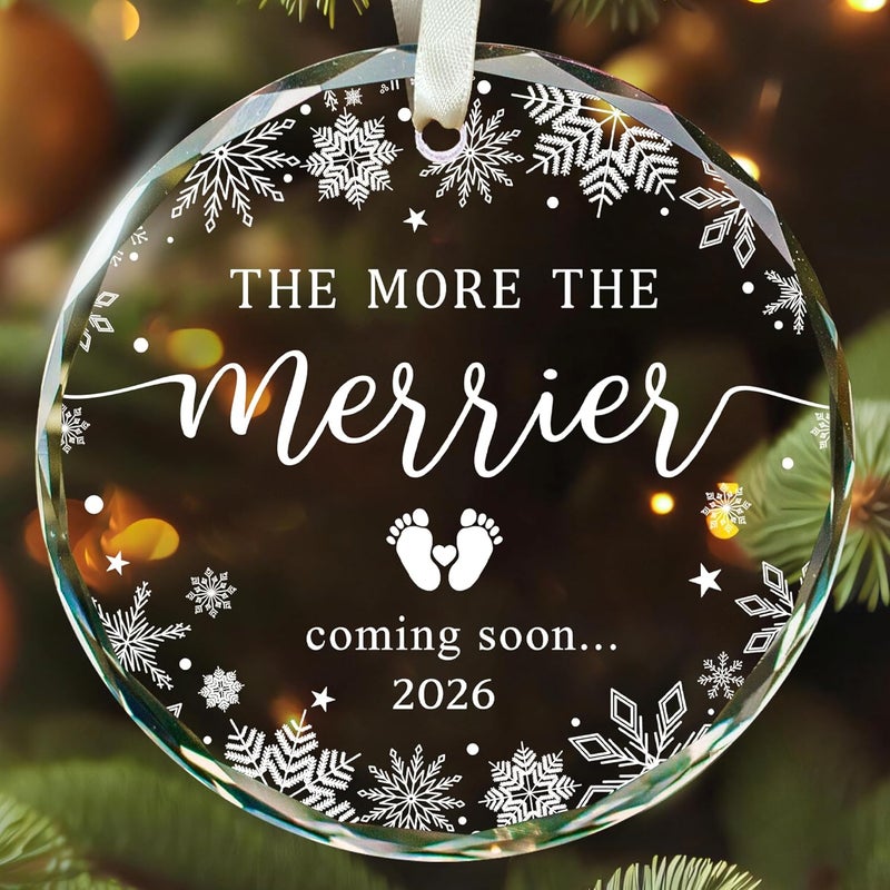 TEEBIM Gifts for Expecting Parents - Expecting Parents to Be Unique Gifts - Baby Pregnancy Announcement Gift Ideas for Husband, Family - Baby Pregnancy Announcement - Glass Baby Ornament 2026 - Image 1